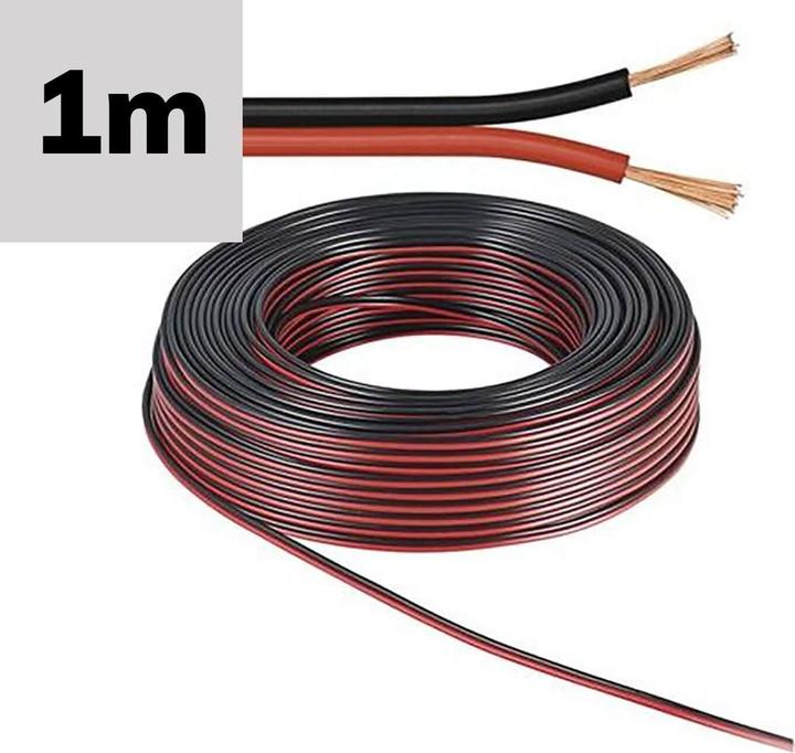 Produktbild Isoled Kabel schwarz/rot 2x 0.75mm2 H03VH-H YZWL AWG18, Meterware