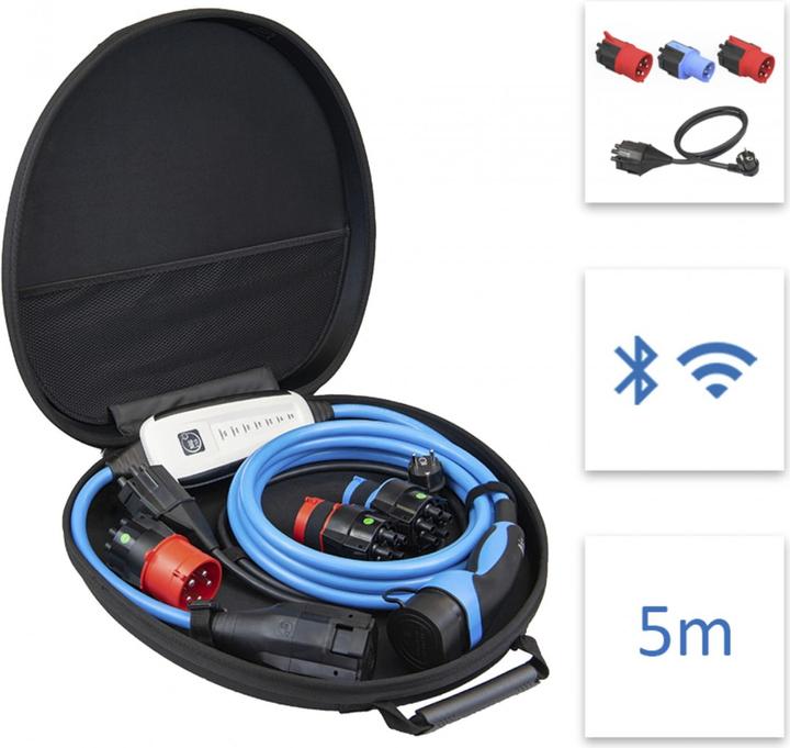 Image du produit NRGkick Kick 32A 5 m Set GSM optimal, adaptateur et sac inclus (Type 2, 22 kW, 32 A, CEE32 rouge, CEI 23, CEE 32)