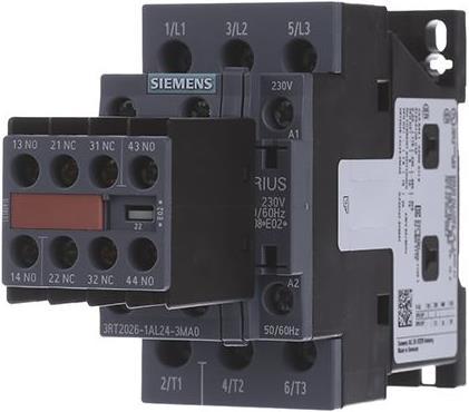 Produktbild Siemens Contactor 11kW/400V 2NO+2NC 230V 3P S0