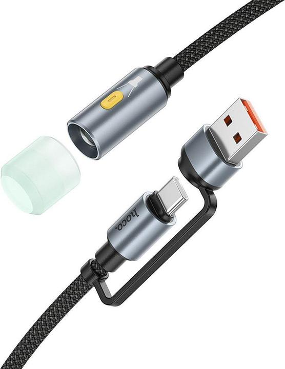 Actual product image Hoco Cable cable USB A / Type C to LED light UA38C black (USB 3.2 Gen 1)