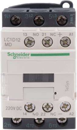 Produktbild Schneider Electric Schütz,3P,12A AC3 5,5kW 1NO1NC Spl220Vdc