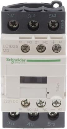 Image du produit Schneider Electric Contacteur,3P,Spl,25A AC3 11KW 1NO1NC 220Vdc