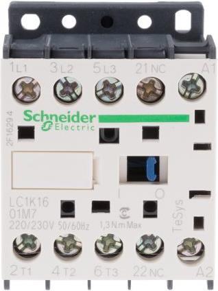 Produktbild Schneider Electric Schütz,Sp.3P,16A AC3 7,5kW 1NC AUX220Vac