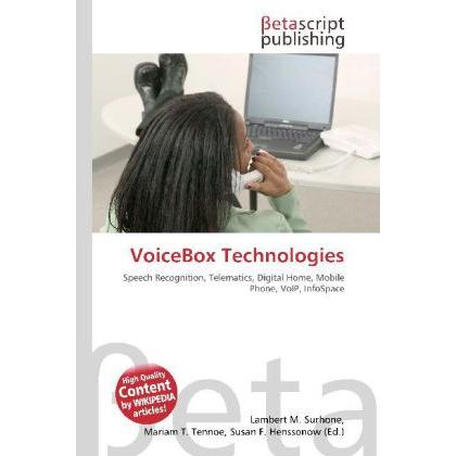 VoiceBox Technologies, Fachbücher von Lambert M. Surhone, Miriam T. Timpledon, Susan F. Marseken