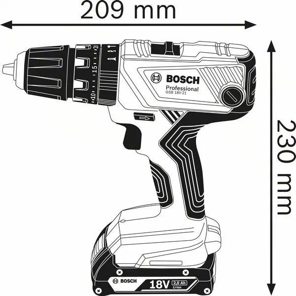 Image du produit Bosch Professional GSB 18V-21 (Fonctionnement sur batterie)