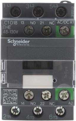 Actual product image Schneider Electric Contactor 18A 3P AC3 48-130VACDC coil