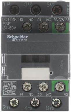 Produktbild Schneider Electric Contactor 18A 3P AC3 24-60VACDC coil