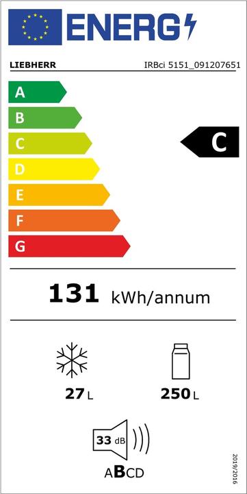 Energie-Label Liebherr Liebherr-Integrierbarer Kühlschrank mit BioFresh-IRBci 5151-22-091207651