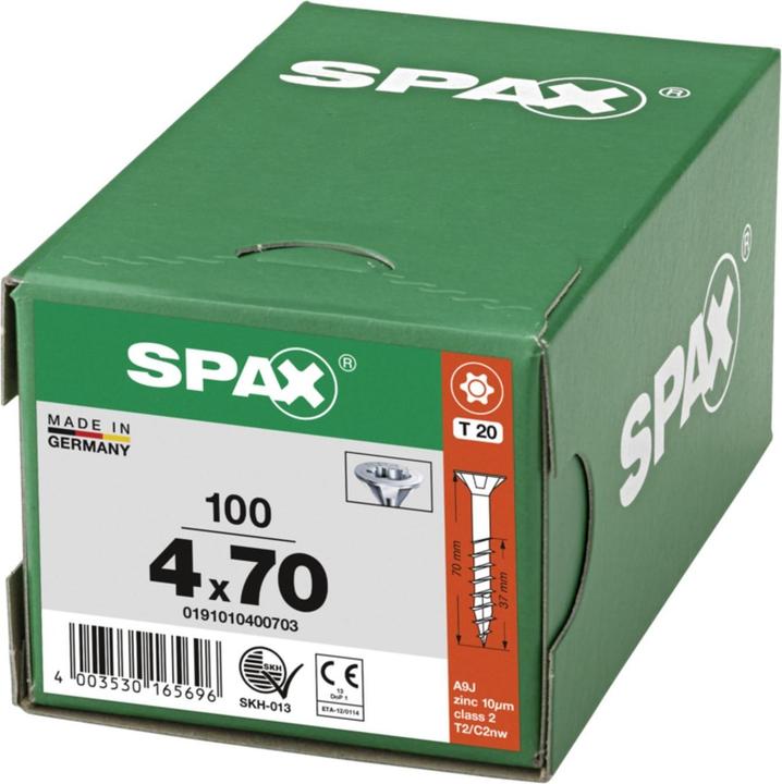 Actual product image Spax Senkmultikopf T-Star Plus T20 Teilgewinde Wirox (100 Screws per piece, 4 x 70 mm)
