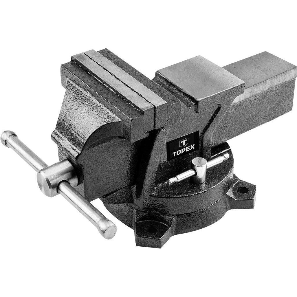 Topex, Schraubstock + Zwinge, Drehspanner mit Amboss 125mm 07A212
