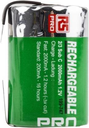 RS PRO Rechargeable Pro (1 pcs., 2/3 SC, 2000 mAh)