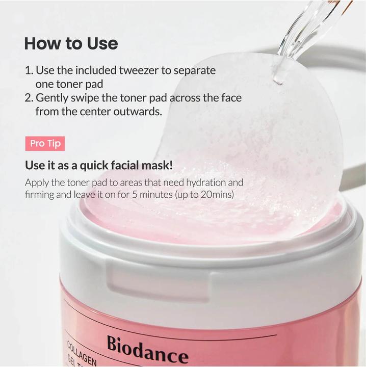 Produktbild Biodance Collagen Gel Toner Pads 60 Pads (Reinigungstücher Gesicht, 140 g)