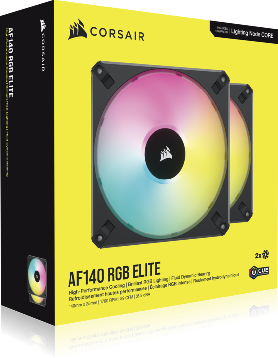 Actual product image Corsair AF140 RGB Elite (140 mm, 2 x)