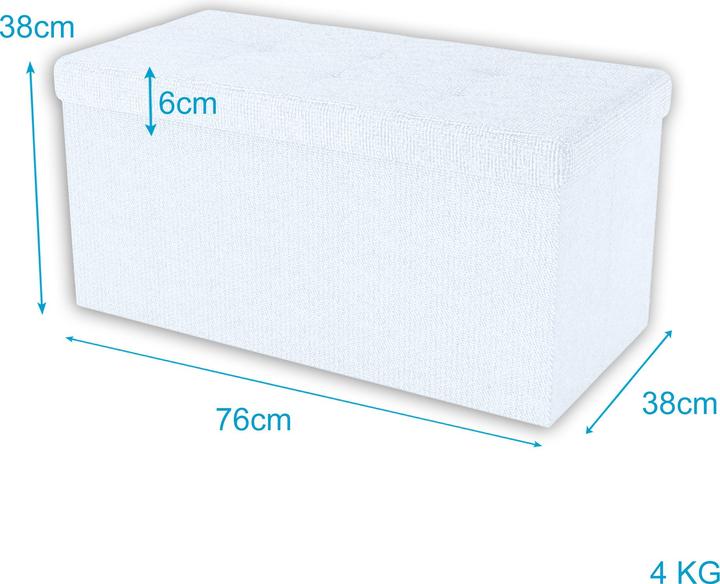 Actual product image Intirilife Bench 76x38x38 cm in SNOW WHITE (38.76 cm)