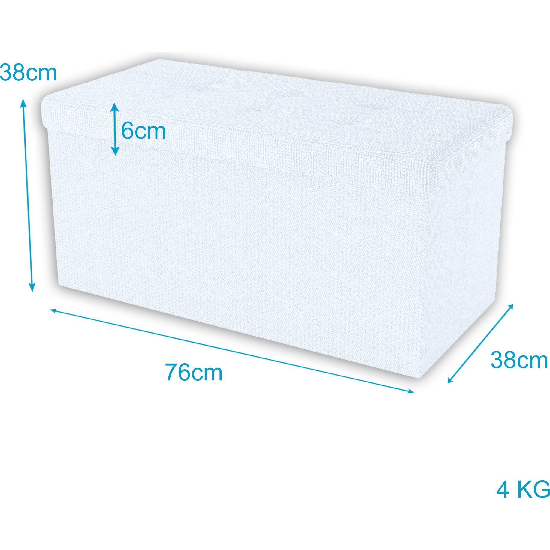 Thumbnail - Intirilife, Sitzbank, Sitzbank 76x38x38 cm in SCHNEE WEIss (76 cm)