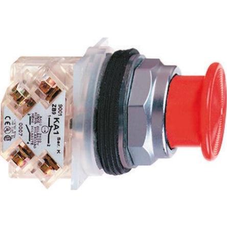 Schneider Electric Pulsante con testa a fungo imp. 57 mm, Pulsante + Interruttore, Rosso