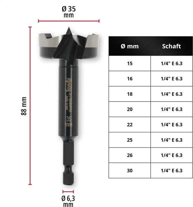 Actual product image kwb Forstner bit, 706435, 35 mm (35 millimetres)