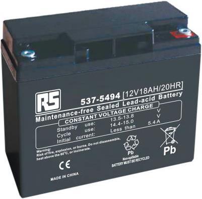 Immagine prodotto Rs Pro RS Batteria piombo-acido sigillata, 12V 18Ah (12 V, 18000 mAh)