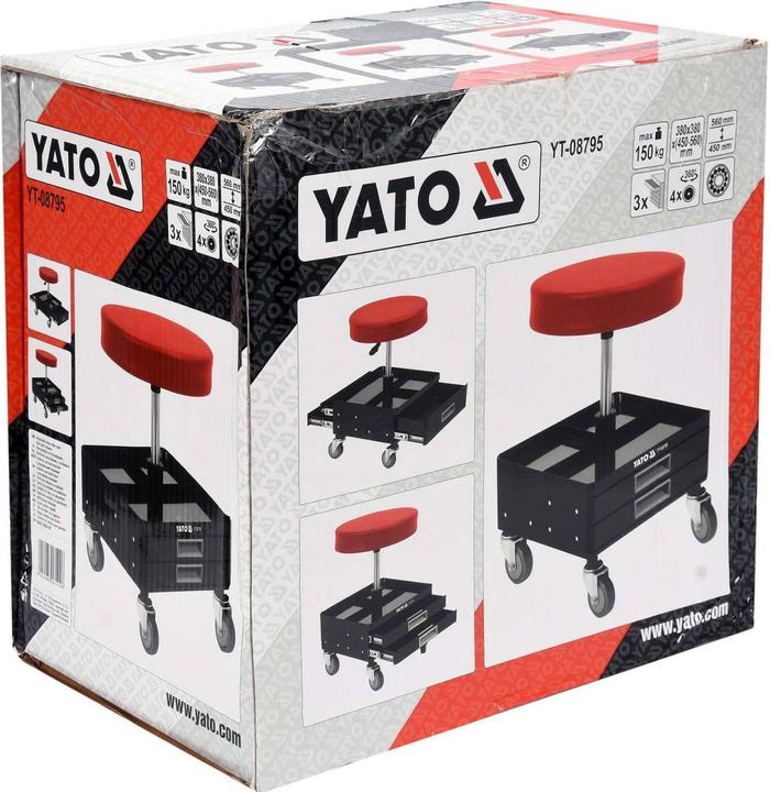 Actual product image Yato Workshop Seat With Drawers (150 kg)