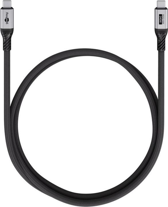 Actual product image Goobay USB-C-Kabel, USB4 Version 2.0, 1,5 m, schwarzgrau (1.50 m, 240 W)