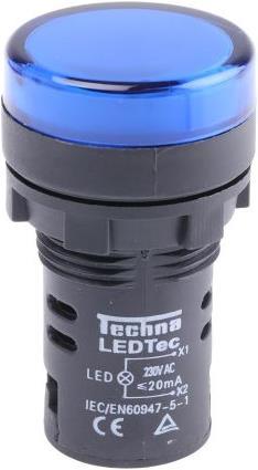 Produktbild RS PRO Kontrollleuchtenanzeige LED blau 230V