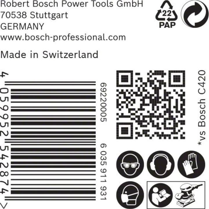 Immagine prodotto Bosch Professional Zubehör EXPERT C470 Carta vetrata a 14 fori per levigatrici orbitali, 115 x 230 mm, G 320, 50 pezzi. (320)