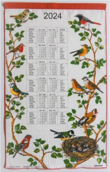 Immagine prodotto Doerig Tessuto Calendario Uccelli 41x69cm (39 x 73 cm)