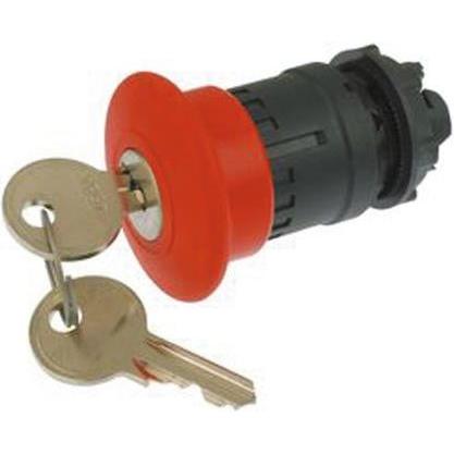 Schneider Electric 22mm Key Release Emergency Stop Red 40mm, Taster + Schalter, Rot