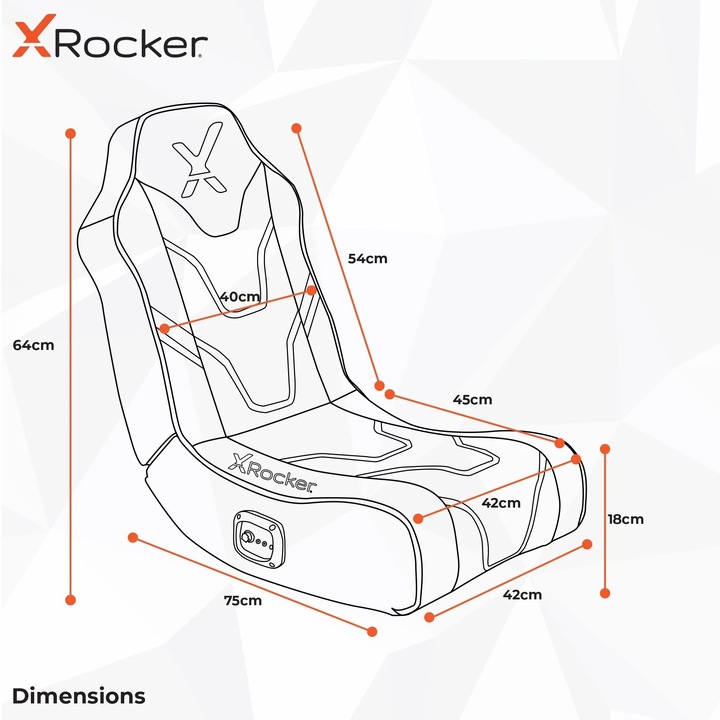 Produktbild X Rocker Shadow 2.0 Stereo Audio Gaming Floor Rocker Red
