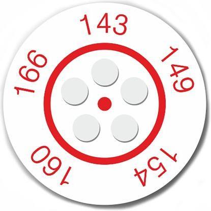 Produktbild RS PRO Temperaturaufkleber 143-166°C