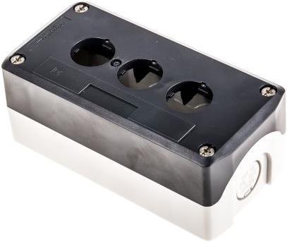 Produktbild Schneider Electric Tastergehäuse 22mm 3 Loch grau