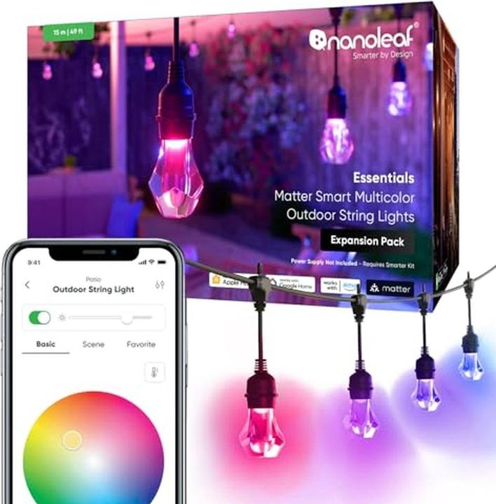 Produktbild Nanoleaf Essentials Matter Smart Outdoor-Lichterketten-Erweiterungspackung (15 m)