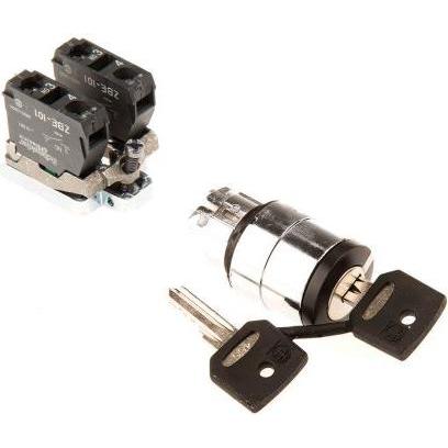 Schneider Electric Schlüsselschalter XB4-BG03, Taster + Schalter, Schwarz