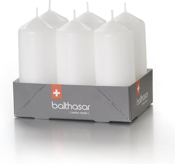 Balthasar Cylinder candle white 6er (6 pcs.)