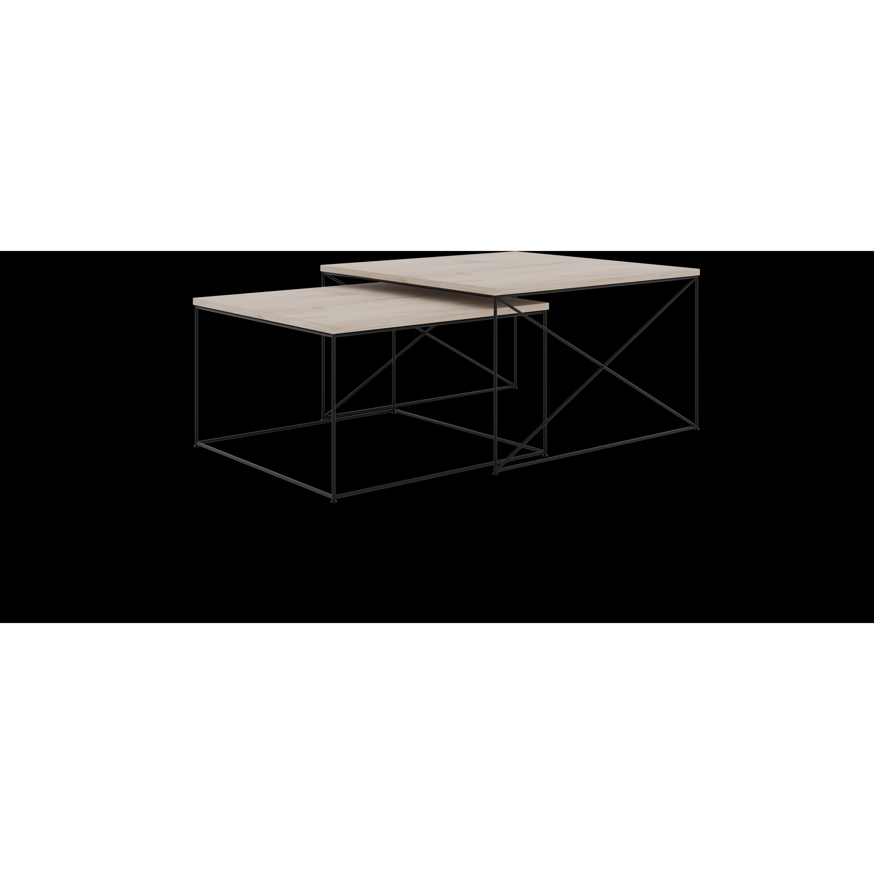 ADRK Furniture, Couchtisch + Beistelltisch, 2In1 (75 x 75 x 43 cm)