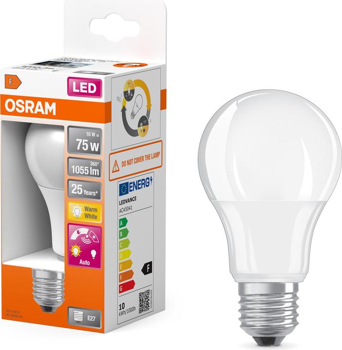 Actual product image Osram LEDSCLA75DS 10W/827 230VFR E27 4X1 (E27, 1055 lm, 1 x)