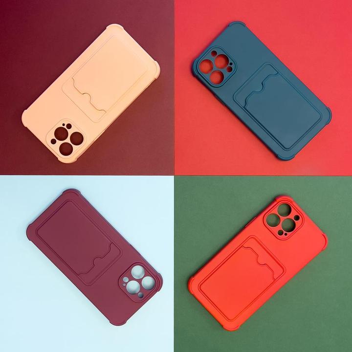 Actual product image Hurtel Card Armor Case Pouch Cover For Samsung Galaxy A22 4G Card Wallet Silicone Armor Cover Air Bag Raspb (Samsung Galaxy A22)