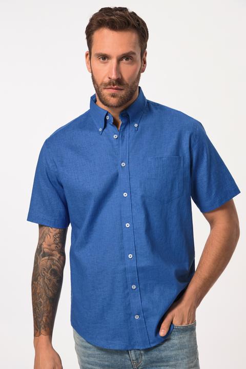 Immagine prodotto JP1880 Camicia dalla vestibilità moderna con lino, mezze maniche e colletto button-down (XL)