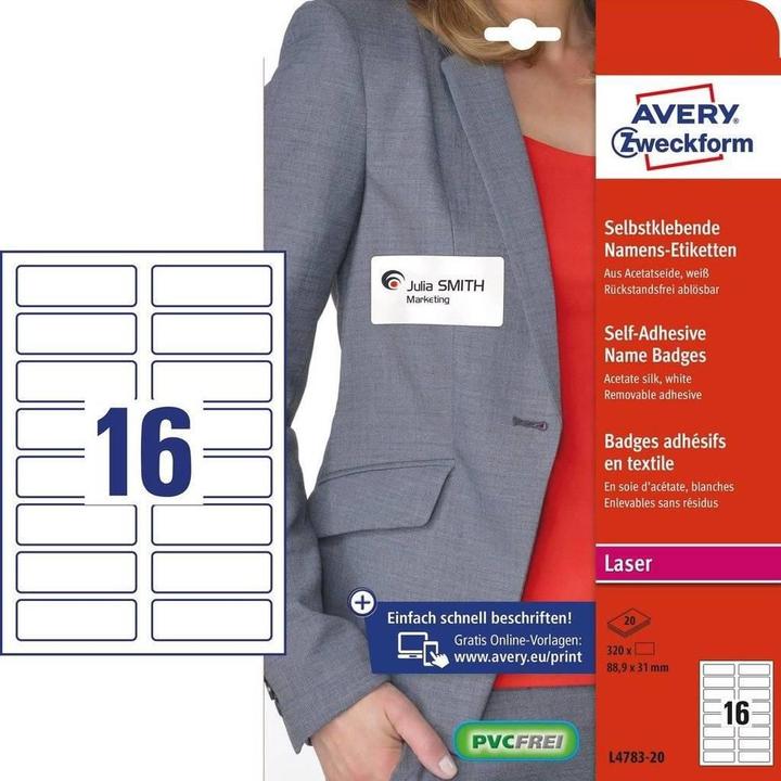 Actual product image Avery Name labels