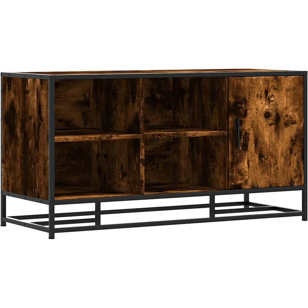 Thumbnail - VidaXL, Schuhschrank, Schuhbank Räuchereiche 100x40x53,5 cm Holzwerkstoff und Metall Flurbank