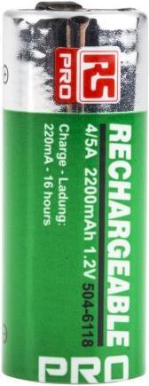 Image du produit RS PRO Batterie NIMH 1,2V 2200mAh 4/5A (4/5 A, 2200 mAh)