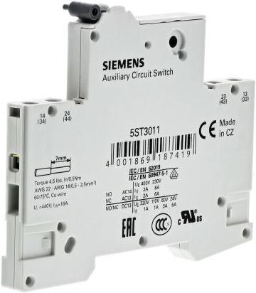 Produktbild Siemens Hilfsstromschalter 6A 2S