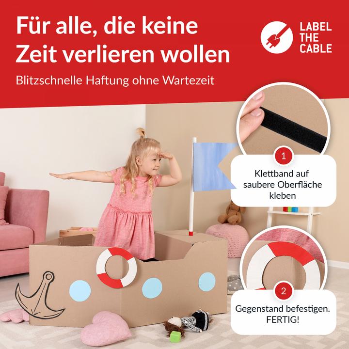 Image du produit Label-the-cable LTC Klettrolle Easy Tape Strap 8mx20mm Bündeln&Ordnen schw (20 mm)