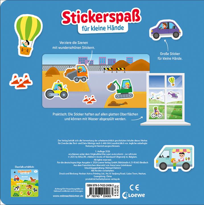 Actual product image Loewe Stickerspass für kleine Hände - Fahrzeuge