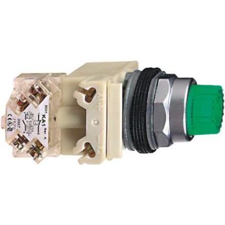 Schneider Electric Interruttore pulsante verde quadro, Pulsante + Interruttore, Verde
