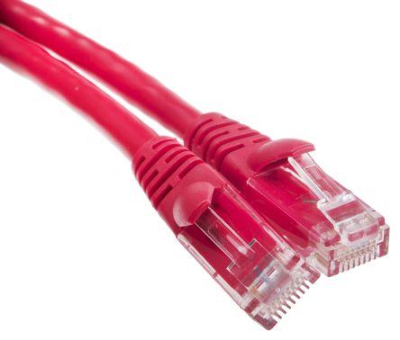 Image du produit RS PRO Cordon de raccordement Cat.6 UTP PVC 10m rouge (U/UTP, CAT6, 10 m)