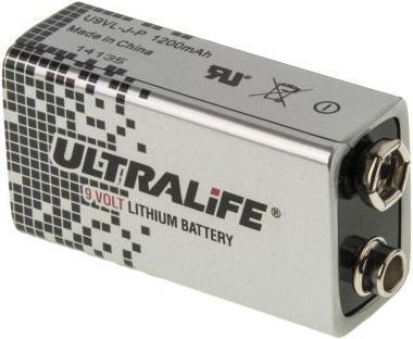 Actual product image Ultralife Lithium battery 9V 1.2Ah size PP3 (1 pcs., PP3)