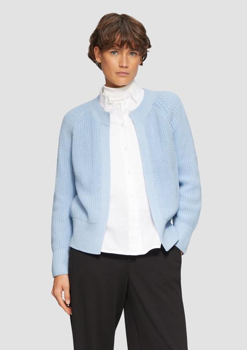 Produktbild s.Oliver Strickjacke Strickjacke mit Raglanärmeln und Rippbündchen (44)