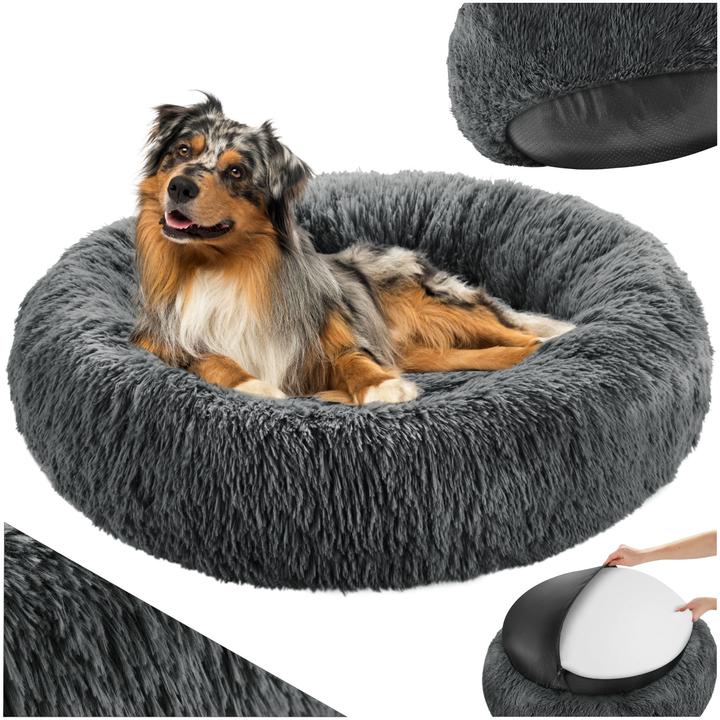 Produktbild tectake Hundebett Maja mit dicker Polsterung und langem Plüsch (Hund)