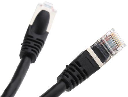Produktbild RS PRO Patchkabel Kat.5e FTP 1m schwarz (FTP, CAT5e, 1 m)